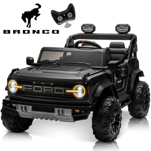 Ford Bronco Raptor 24V Kids Ride on Toys, Battery Powered Ride on Cars 2 Seater with Remote Control, Electric Car for Boys Girls 3-8 w/Bluetooth & LED Headlights, Black