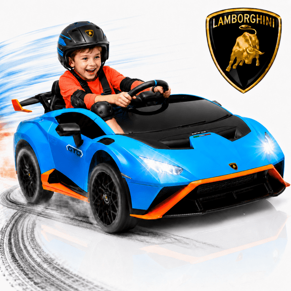 24V Ride on Toys for Big Kids, Licensed Lamborghini 2 Seater Ride on Cars with Remote Control, SHINPT Electric Vehicle Toy Ride On Car with Bluetooth, 360° Spin, LED Lights, 5.59 MPH Max Speed