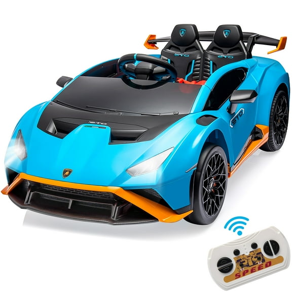 Lamborghini 24V Ride on Cars Toys for Kids with Remote Control, Electric Car for Kids with Bluetooth USB Music, Toddler Ride on Drift Car with 360° Spin, Drift Go Kart for Boys Girls, Blue