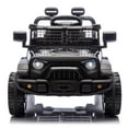 thumbnail image 1 of 24V Ride on Toys with Parents Control, Ride on Truck Car with Four-Wheel Suspension, Power Display, Bluetooth, MP3, Music, Electric Vehicles with LED Headlight, 1.86-3.11MPH, for Kids, Black, 1 of 9