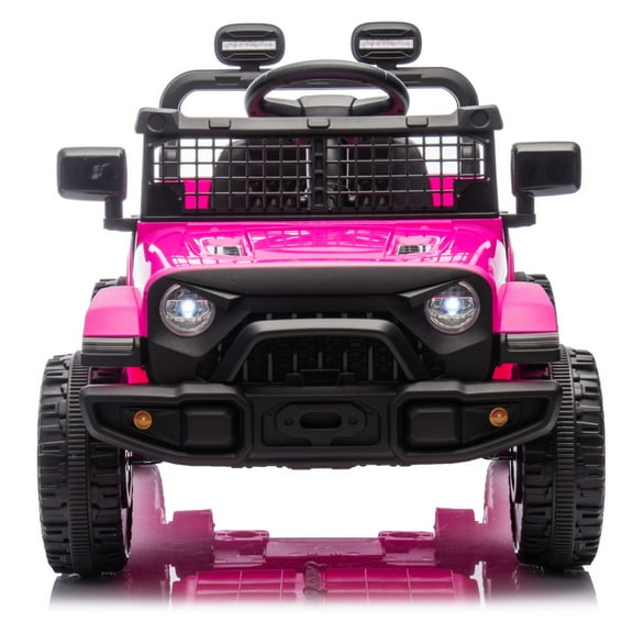 24V Ride on Toys with Parents Control, Ride on Truck Car with Four-Wheel Suspension, Power Display, Bluetooth, MP3, Music, Electric Vehicles with LED Headlight, 1.86-3.11MPH, for Outdoor, Pink