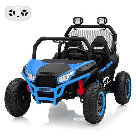 24V Ride On UTV for Kids, Electric UTV Car with Remote Control, 2 Seater, Kids Electric Cars Vehicles for Boys Girls, 20'' Spacious Seat, Metal Frame, Music, 3 Speeds