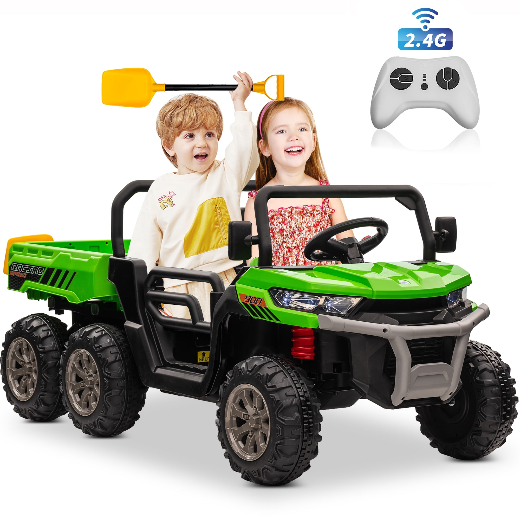 Green 24V 6x6 Ride-On UTV with Remote Control
