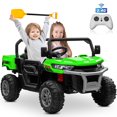 thumbnail image 1 of 12V Ride on UTV Car, 2 Seater Kids Electric Powered Ride on Toys Dump Truck with Trailer Remote Control, Green, 1 of 12