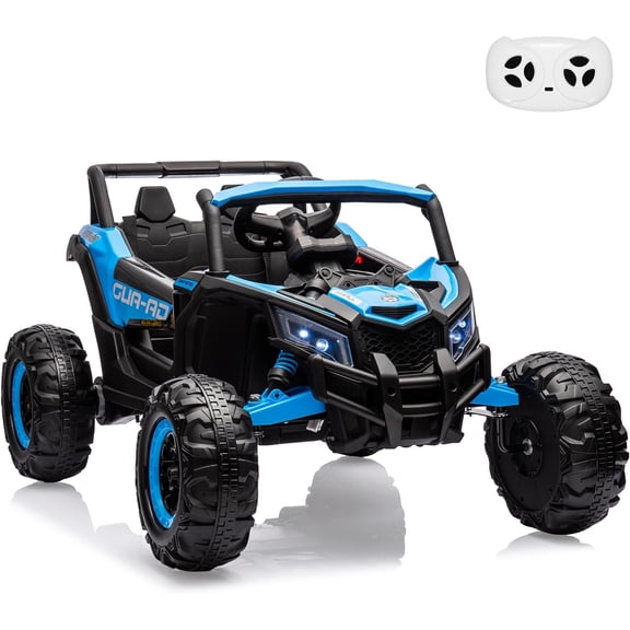 24V Ride on UTV Car Electric Off-Road Vehicle with Remote Control 200W Motor Spring Suspension Music LED Lights Blue