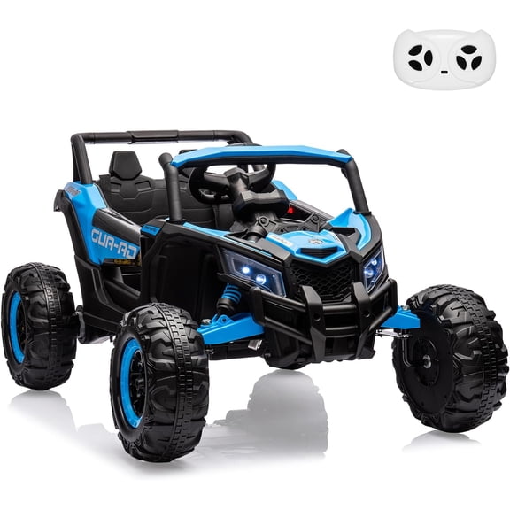 24V Ride on UTV Car Electric Off-Road Vehicle with Remote Control 200W Motor Spring Suspension Music LED Lights Blue