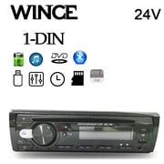 24V Single DIN Car DVD/CD Player   Bluetooth Hands-Free, FM Radio, AUX Input, USB Charging, MP3 Playback, Remote Control