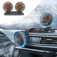 thumbnail image 1 of 24V Truck Car Fan Dual Head Quiet Strong Wind, 3 Speed 360° Rotation, Adhesive Mount Low Energy Consumption, ABS Durable Portable, For Truck SUV Dashboard Rear Seat Car Interior Air Circulation, 1 of 9