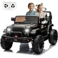 thumbnail image 1 of ThunderBolt 24V Two-Seater Ride on Jeep Car For Kids with 400W Motor, Four-Wheels Suspension, Multimedia, Headlights, Black, 1 of 24
