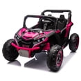 thumbnail image 1 of 24V Two-Seater Ride On UTV W/Parents Remote Control,Four-Wheel Suspension,Slow Start,Large wheel design,Anti-collision bar,Storage space,Music,USB,Bluetooth,Volume control,LED lights for 3+., 1 of 6