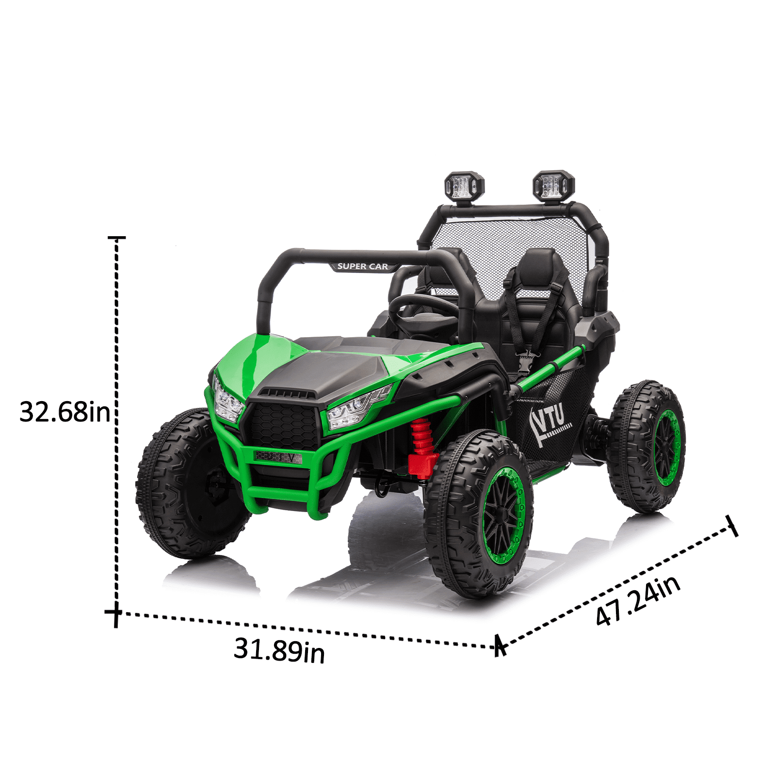 24V Kids Ride On 400W Electric toy car W/Parents Control,Four-wheel suspension,Front and rear LED searchlight,With Bluetooth,MP3,USB,Music,Volume adjustment,Light control and Power display For Kids 3+