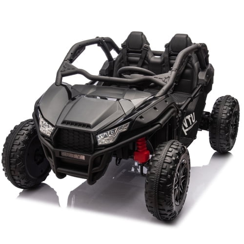 24V Two-seater Kids Ride On UTV w/Parents Control,20in seat width,400W Super high power,Four-wheel Suspension,Bluetooth,MP3,USB,LED Light,Horn,Rear storage space, for Kids aged 3+.