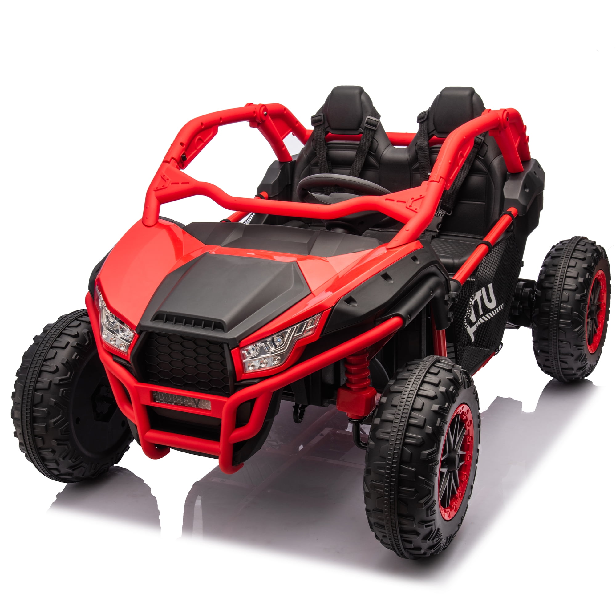 24V XXXL Kids Ride On UTV W/Parents Remote Control,Two-seater,Automatic tipping bucket,Rear wheel suspension,Slow start,Portable handle,Safety Belt,LED light,USB,MP3,Bluetooth,Horn for Kids Aged 3-8.