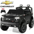 thumbnail image 1 of Chevrolet Silverado 24V Ride on Cars, Real 2 Seat Battery Powered Ride on Toys with Remote Control, 4 Wheels Spring Suspension, LED Light, MP3 Player, Electric Car for Kids Boys Girls Gifts, Black, 1 of 9
