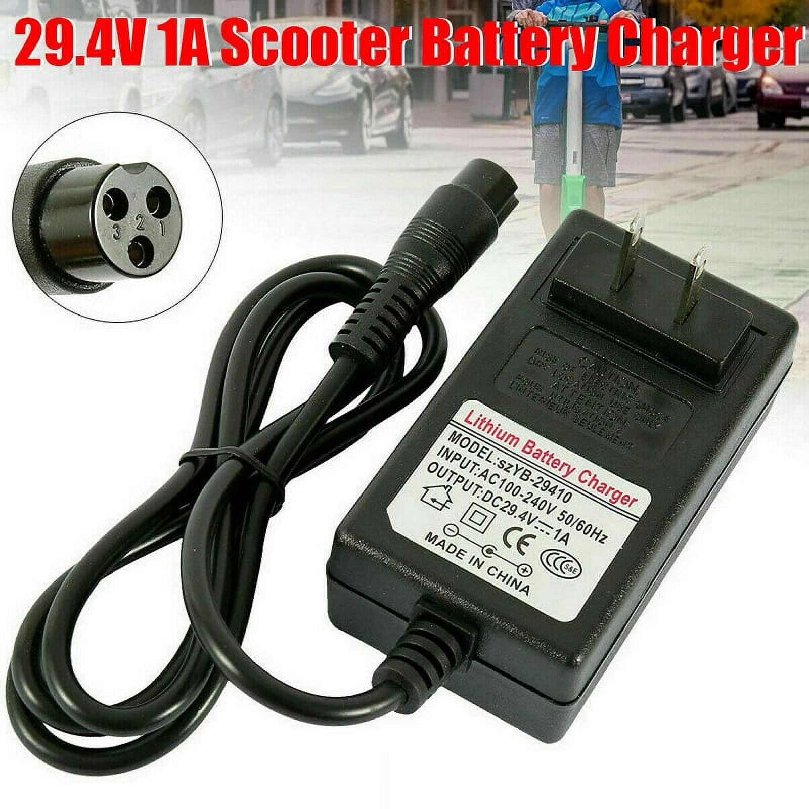 24V for Razor Electric Scooter Battery Charger E100 E125 E150, 3.3 FT Power  Cord US Plug