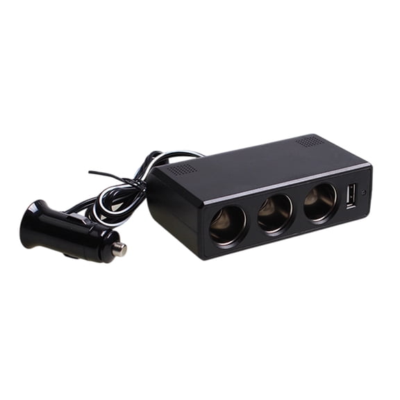 24V to 12V 3 Socket Car Splitter Cigarettes Lighters Adapter Power Outlet with USB Port Car Charging Adapter for Phone