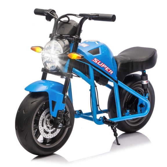 24V300W Kids Ride On XL Electric Toy Muscle Motorcycle,High-Speed Hub Motor,14''Fat EVA Wheels,Twist Grip Throttle,Speed up to 11.18MPH,Dual Suspension,Music&Light,Long Life Battery For Kids 6+