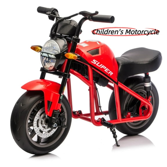 24V300W Kids Ride On XL Electric Toy Muscle Motorcycle,High-Speed Hub Motor,14in Widen EVA Wheels,Twist Grip Throttle, Speed up to 11.18MPH,Dual Suspension,Music&Light, Long Life Battery For Kids 6+