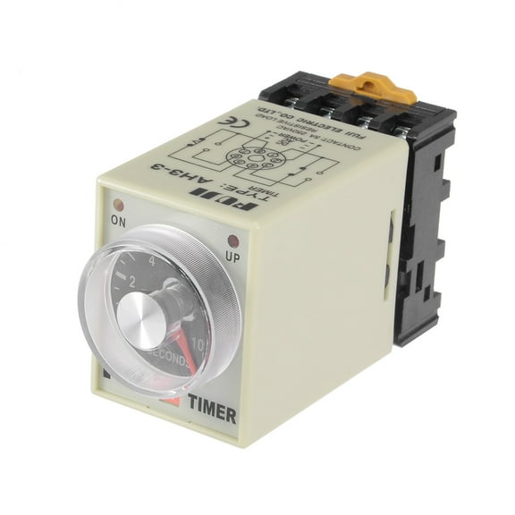 24VAC 10S 8 Terminals Range Adjustable Delay Timer Time Relay AH3-3 w base