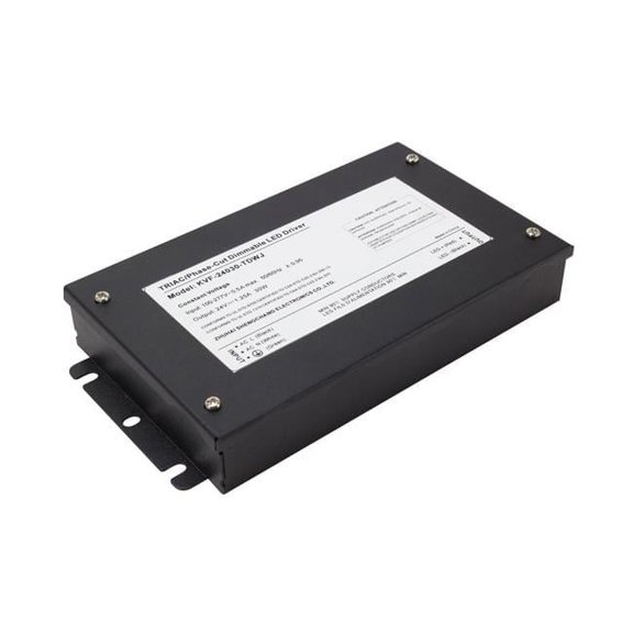 24VDC 30W Phase Cut Constant Voltage Driver with Junction - Black