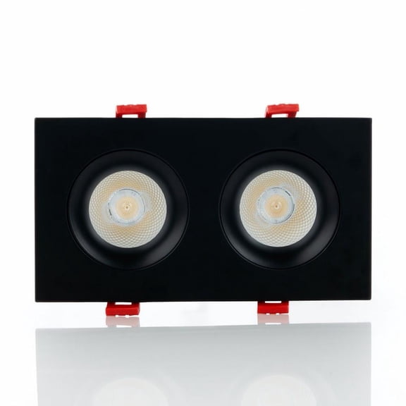 24W 1 Led 3.5 inch Rectangular Double Regressed Gimbal (Set Of 2) in Contemporary Style-3.25 inches Tall and 3.25 inches Wide-Black Finish Bailey