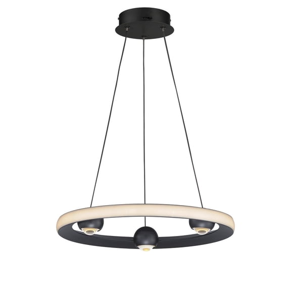 E23511-BK-ET2 Lighting-Nodes - 24W 1 LED CCT Select Ring Pendant-2.75 Inches Tall and 18 Inches Wide-Black Finish