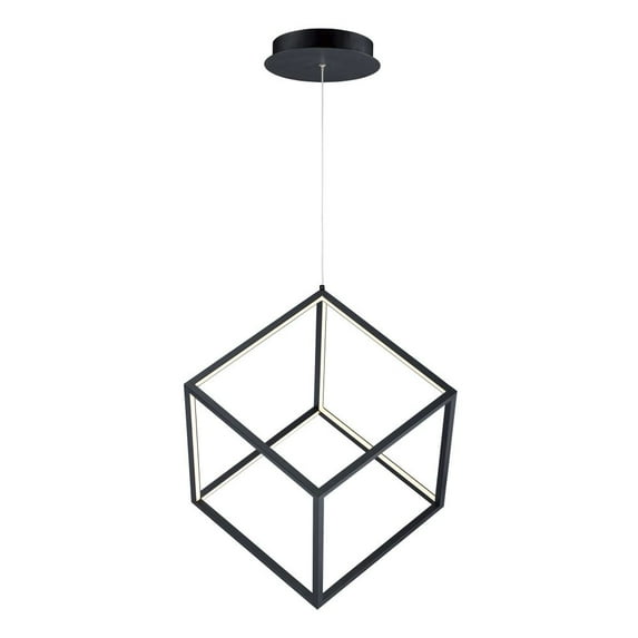 E30582-BK ET2 Lighting 4 Square-24W 1 LED Pendant-20.5 Inches wide by 21 inches high-Black Finish
