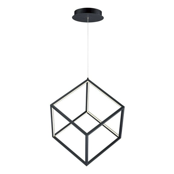 E30582-BK ET2 Lighting 4 Square-24W 1 LED Pendant-20.5 Inches wide by 21 inches high-Black Finish