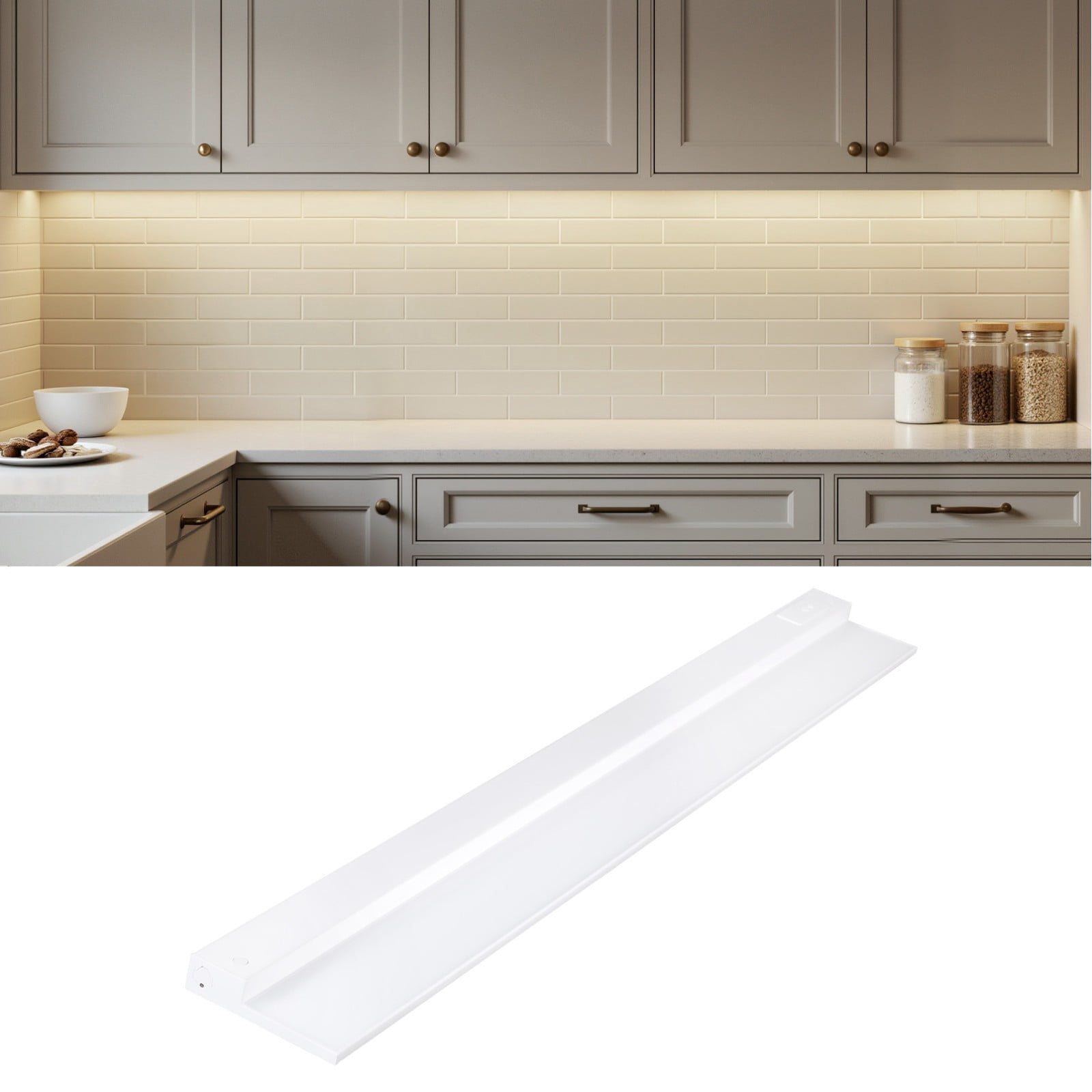 24W 5CCT LED Under Cabinet Lighting Fits 42-Inch Cabinets, Hardwired & Plug-In, 120V Ultra-Slim Linkable Dimmable Under Counter Lights, 2700K/3000K/3500K/4000K/5000K Selectable