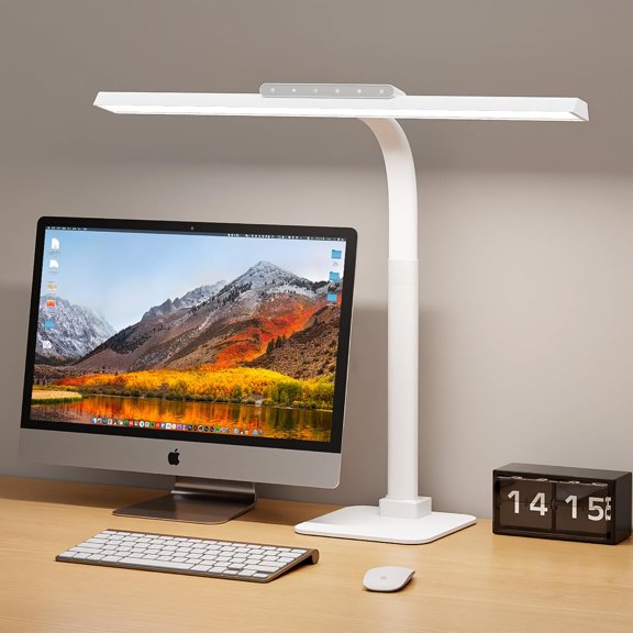24W Desk Lamp for Home Office, Brightness Touch Control with Stable Base Brightness Adjustable Gooseneck Tall Office Lights for Drawing,Reading,Crafts,Gaming,Workbench,Architect,Study