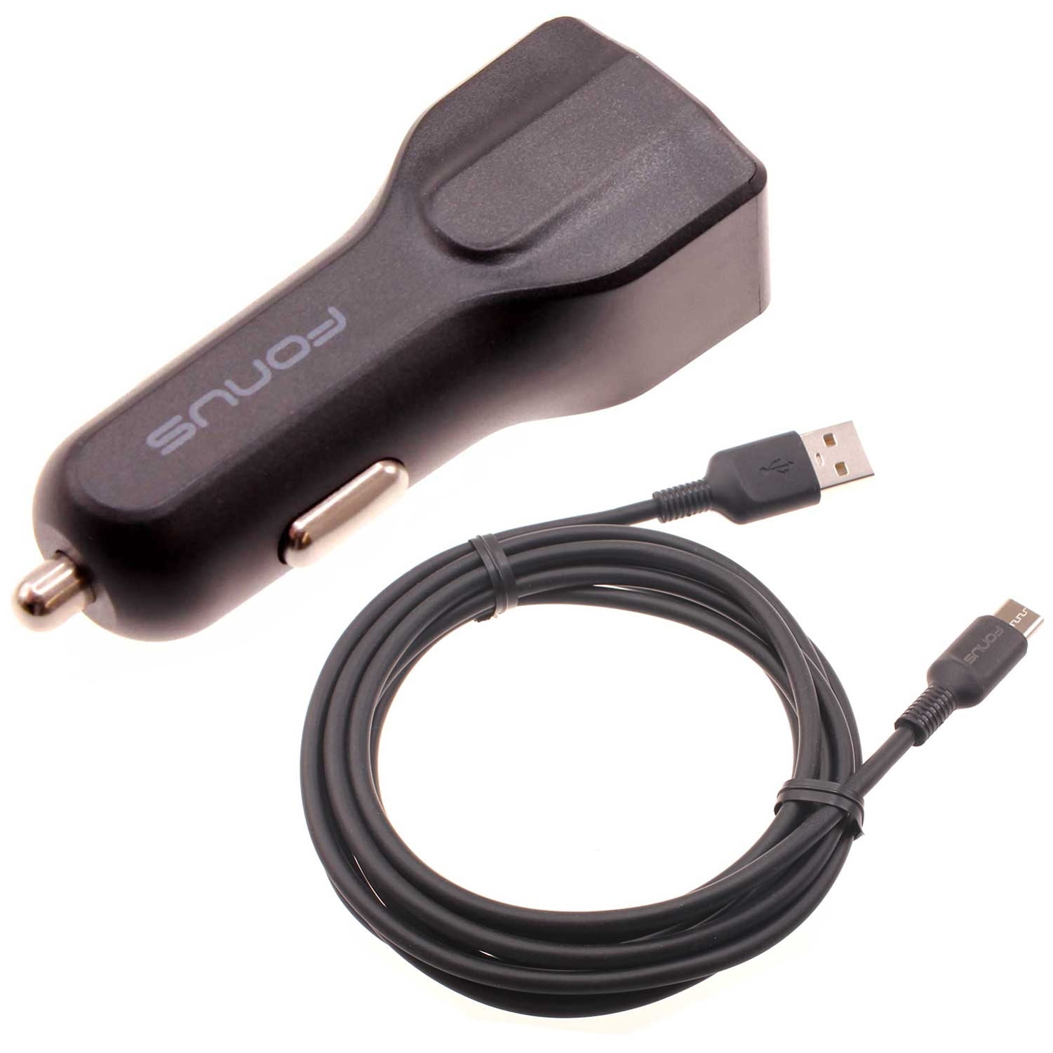 24W Fast Car Charger for Nokia G400 5G Phone - 2-Port USB 6ft Cable Type-C Turbo Charge DC Socket Power B9R Compatible With Nokia G400 5G Model