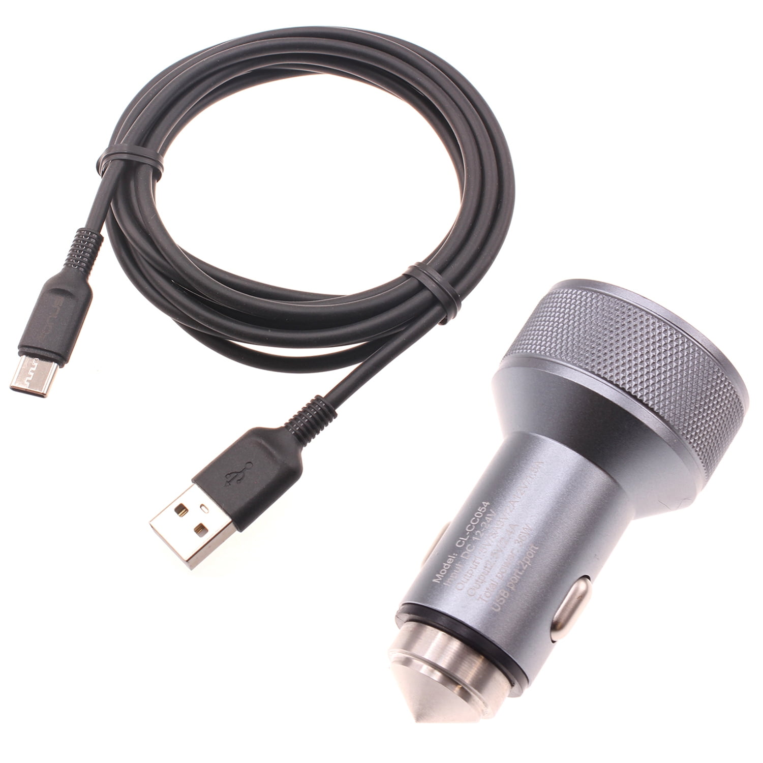 24W Fast Car Charger for iPhone 16/Pro/Max/Plus - 2-Port 6ft USB-C Cable DC Socket Power Adapter for iPhone 16/Pro/Max/Plus