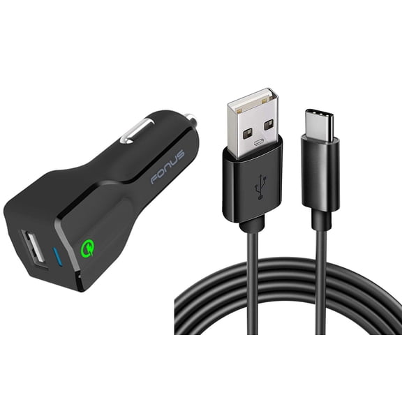 24W Fast Car Charger for iPhone 16/Pro/Max/Plus - 2-Port USB 6ft Cable Type-C Turbo Charge DC Socket for iPhone 16/Pro/Max/Plus