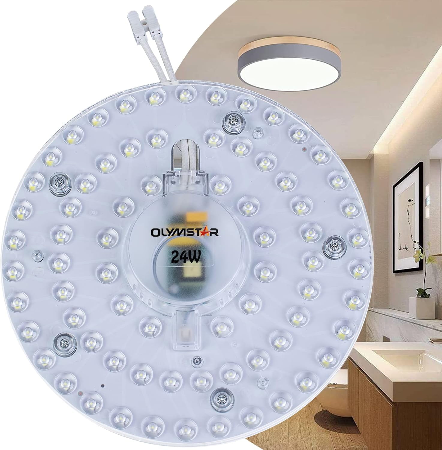 24W LED Ceiling Fan Light Kit Light Board Panel for Flush Mount Light