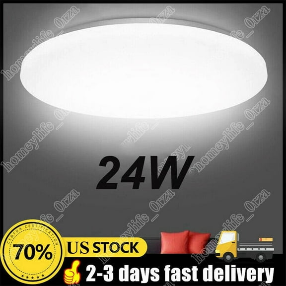 24W Led Ceiling Light Round Panel Down Lights Kitchen Living Room Wall Lamp Usa