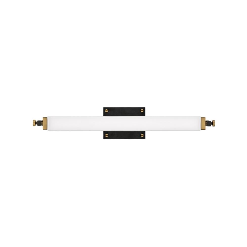 24W Led Medium Bathroom Light Fixture in Transitional and Industrial Style-4.25 inches Tall and 24 inches Wide-Black/Heritage Brass Finish Bailey