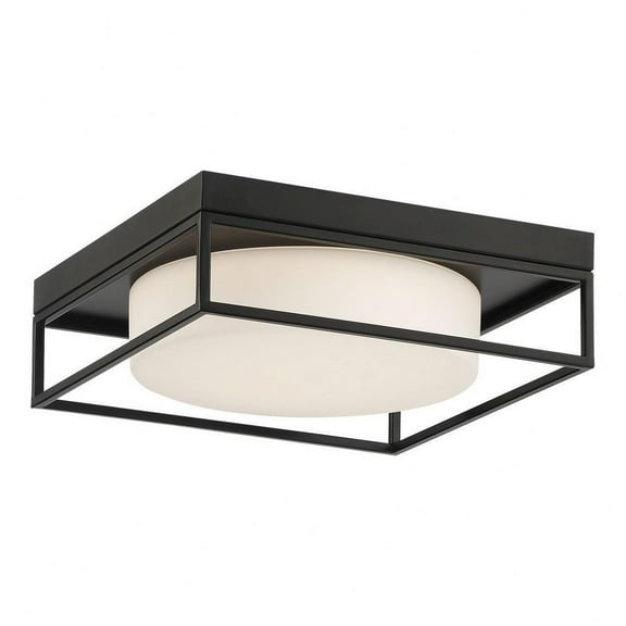 24W Led Small Flush Mount in Minimalist Modern Style 12 inches Wide By 4 inches High-Black Finish Bailey Street Home 79-Bel-4534056