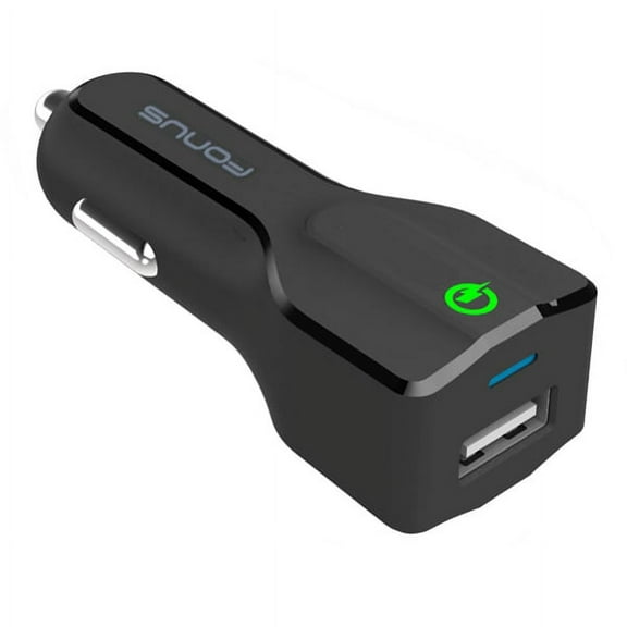 24W USB Adaptive Qualcomm 3.0 Fast Car Charger Quick Charge with Smart Detect Ultra Compact Black for  AT&T iPhone 6S Plus - Sprint iPhone 6S Plus - T-Mobile iPhone 6S Plus - AT&T iPhone 6S