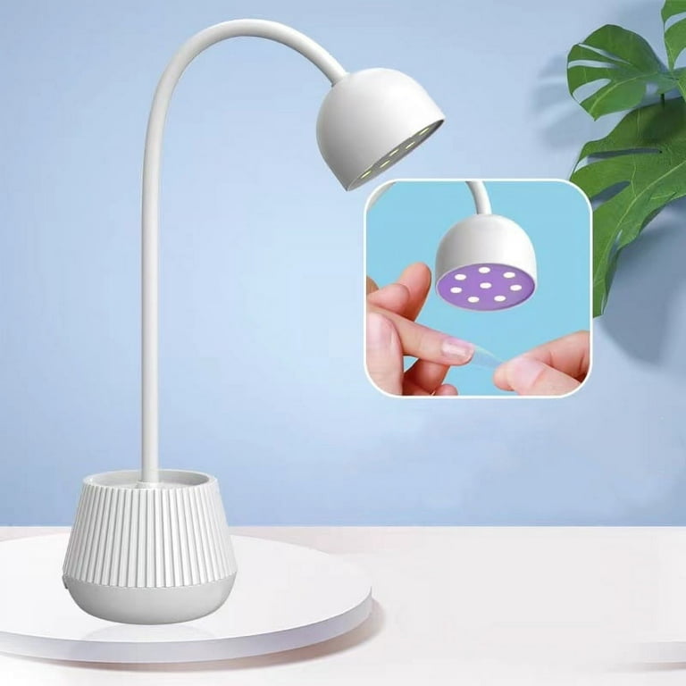 24W UV LED Light, Gooseneck Nail Polish Quick Dry Lamp, Flash Curing Light  for Drying Gel Nails (White-24W) 