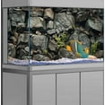 thumbnail image 1 of 24X12IN Stone Aquarium Background, Rock Fish Tank Background, Natural Rocky Glass Terrarium Background with 8 EVA Double-Sided Tape, 1 of 5