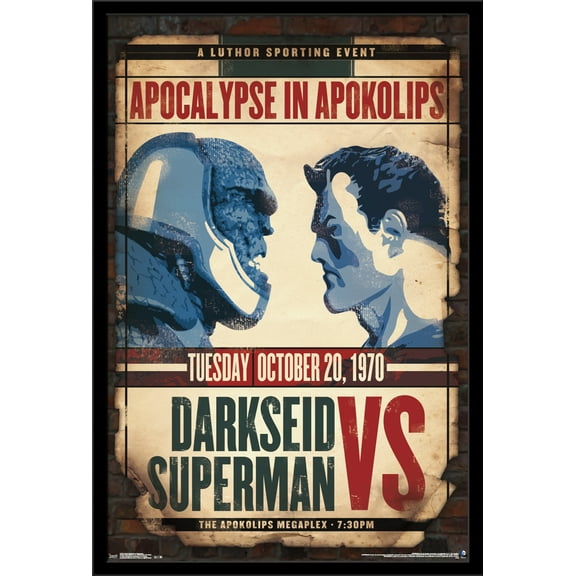 24X36 DC Comics - Darkside vs. Superman Wall Poster, 24" x 36", Framed