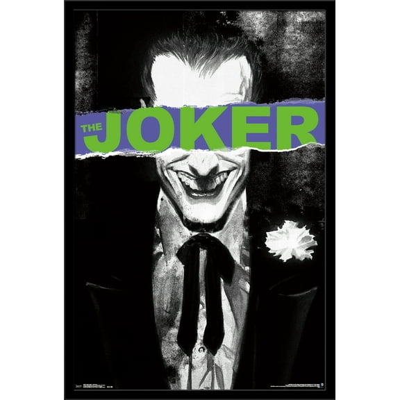 24X36 DC Comics - The Joker - Censored Wall Poster, 24" x 36", Framed