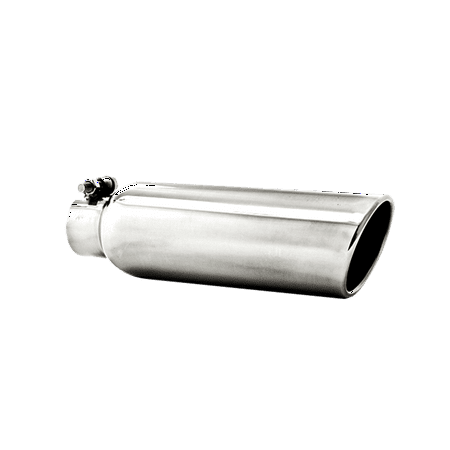 MBRP Universal Tip 3.5in OD 2.25in Inlet 12in L Angled Cut Rolled End Clampless No-Weld T304
