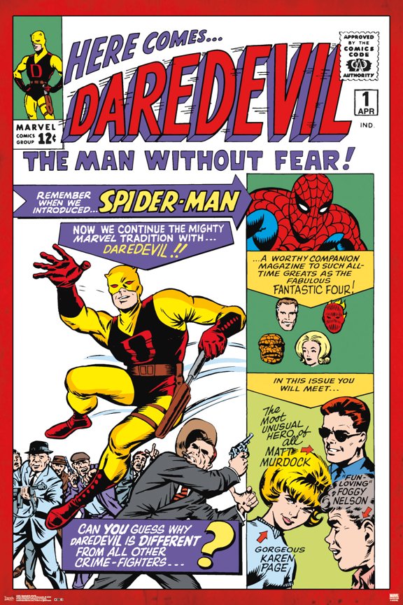24X36 Marvel Comics - DaredeVil - Cover #1 Wall Poster, 24" x 36"