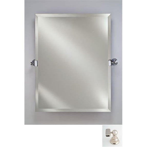 24X36 Rectangular Frameless Mirror with Tilt Brackets - Polished Nickel