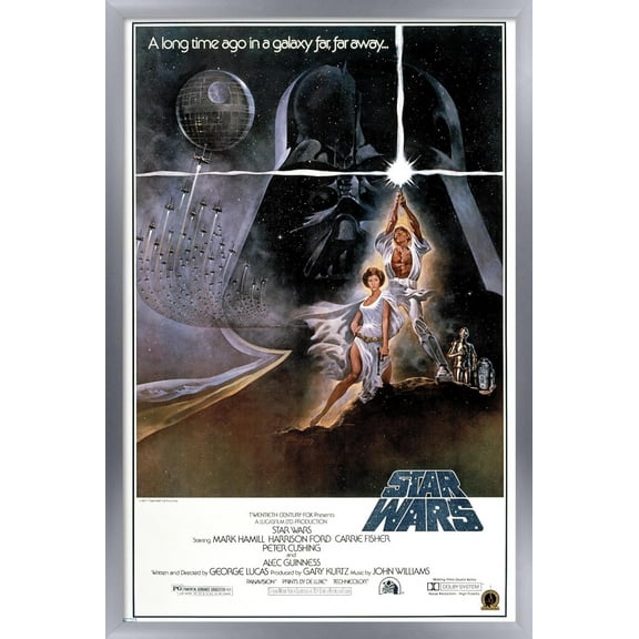 24X36 Star Wars: A New Hope - Original One Sheet Wall Poster, 24" x 36", Framed