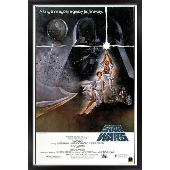24X36 Star Wars: A New Hope - Original One Sheet Wall Poster, 24" x 36" Framed