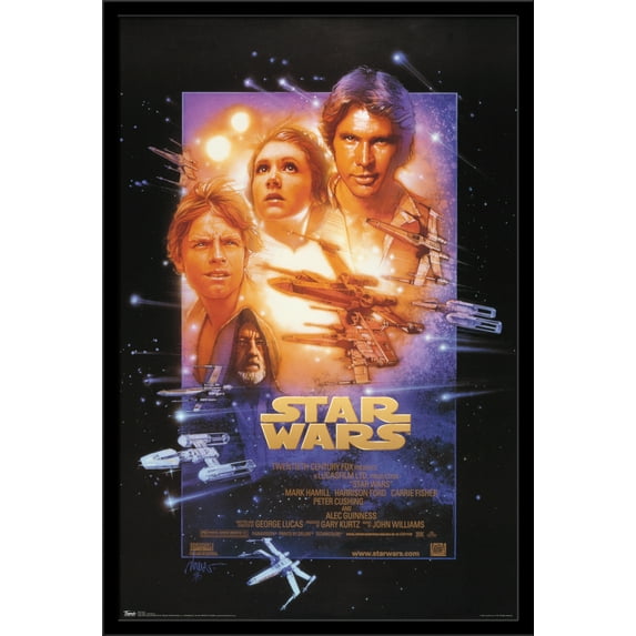 24X36 Star Wars: Episode 4 Wall Poster, 24" x 36", Framed