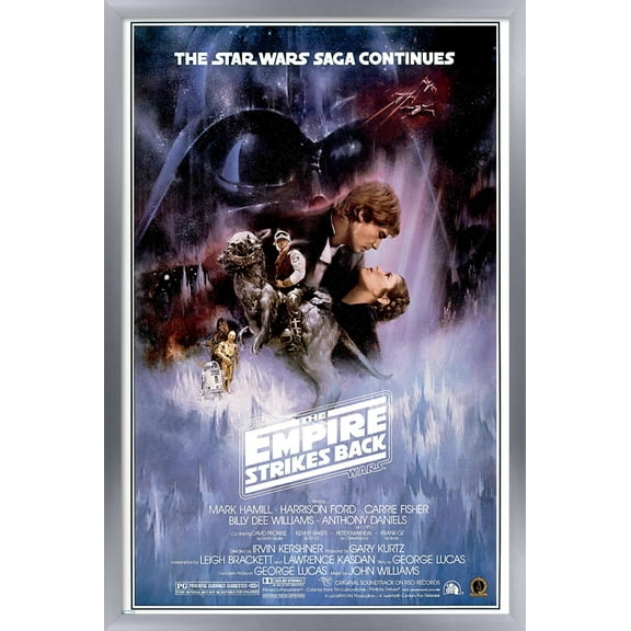 24X36 Star Wars: The Empire Strikes Back - One Sheet 2 Wall Poster, 24" x 36", Framed