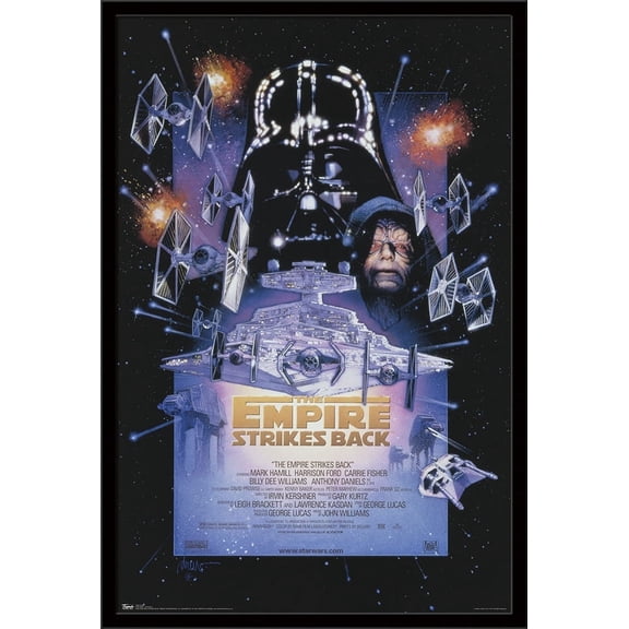 24X36 Star Wars: The Empire Strikes Back - One Sheet Wall Poster, 24" x 36", Framed